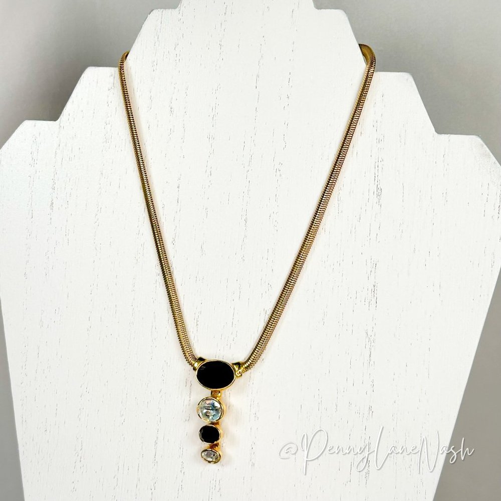 Vintage Monet Omega Gold Tone Omega Necklace View 3